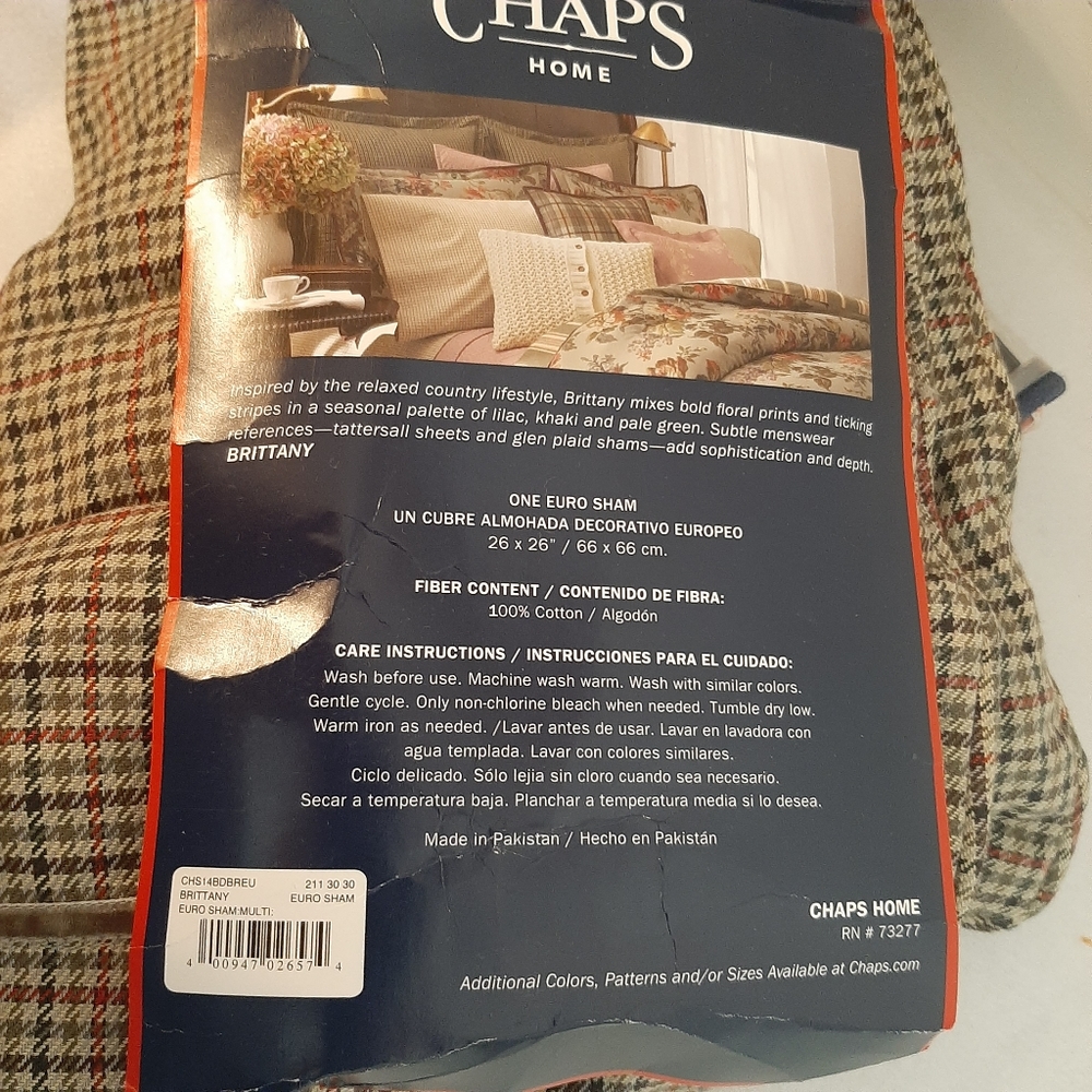 CHAPS HOME Brittany Plaid Euro shams - Picture 13 of 15